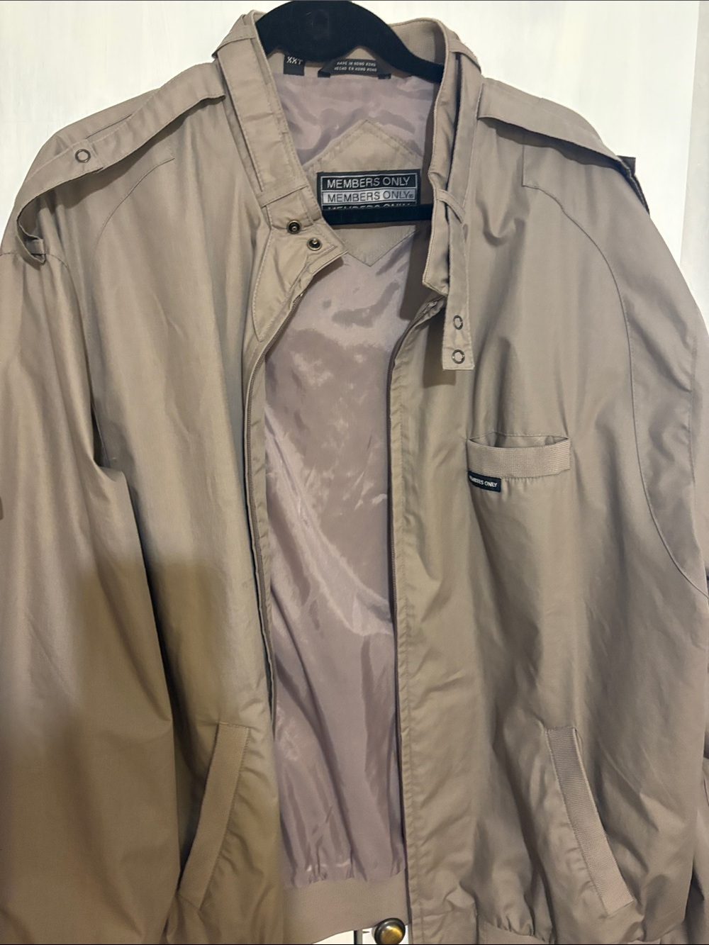 Members Only Classic Taupe Windbreaker Jacket XXT